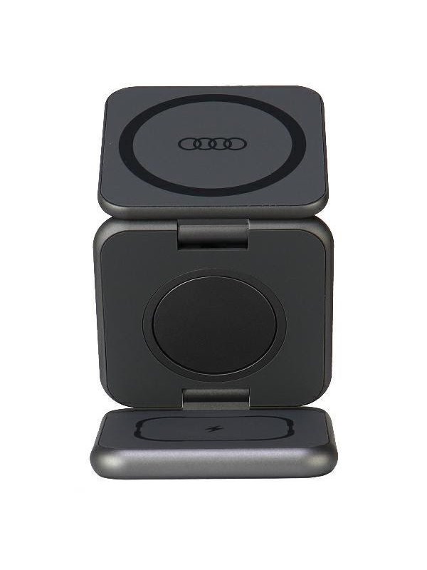 Audi Big Logo foldable inductive charger 3in1 0 - Grey