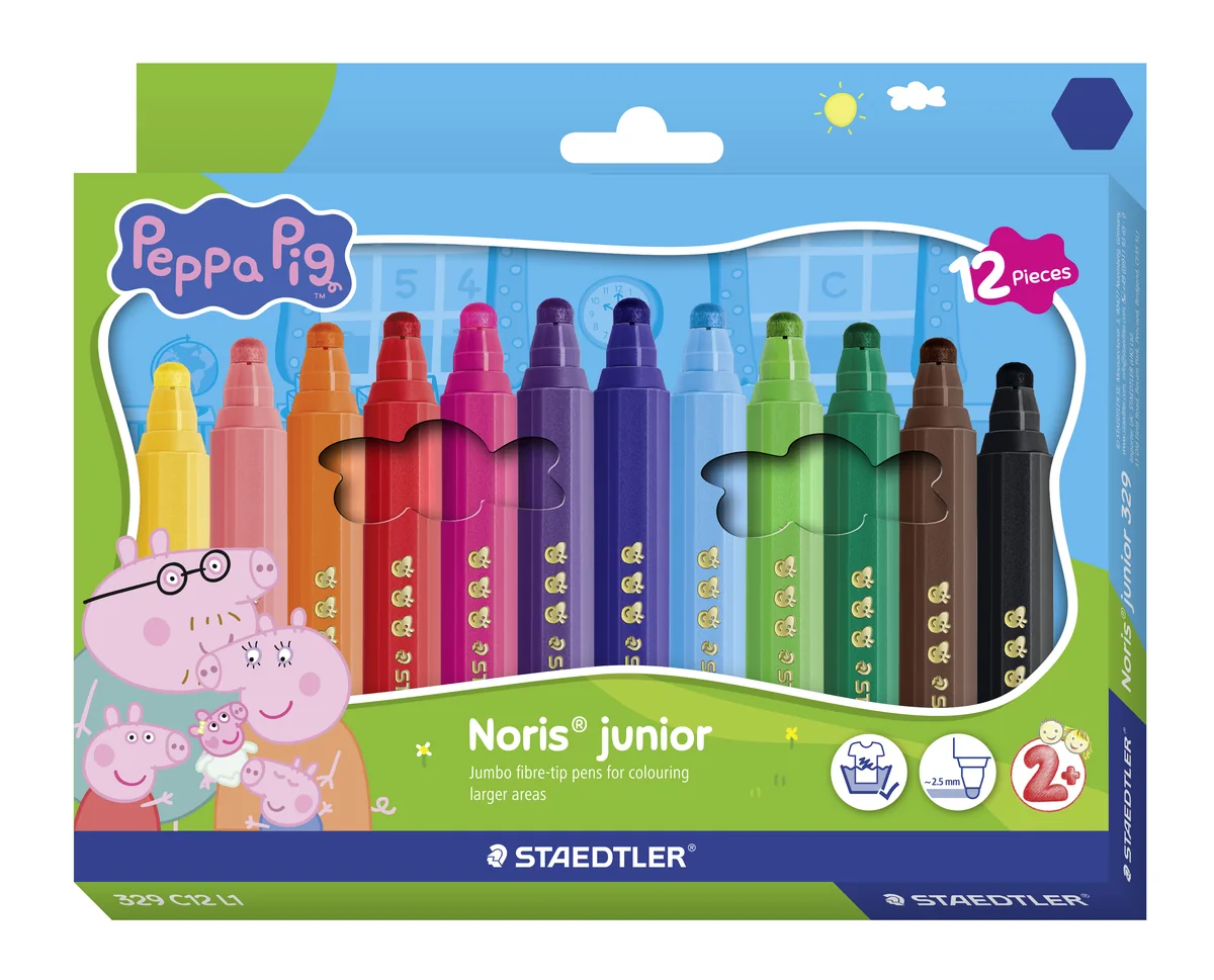 Staedtler Peppa Pig felt‑tip pens 12 assorted