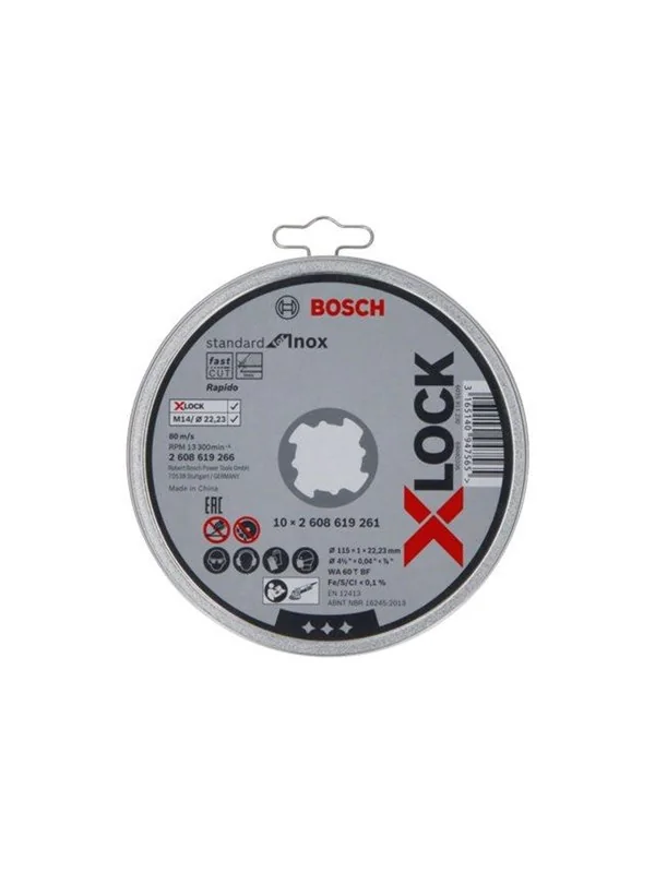 Bosch X-LOCK Standard for Inox, 10 x 115 x 1 x 22,23 mm, suora katkaisulaikka WA 60 T BF, 10 x 115 x 1 x 22.23 mm
