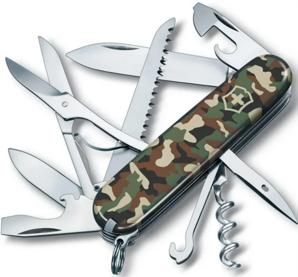 Victorinox Huntsman -taskumonitoimityökalu, maastokuvio, 91 mm
