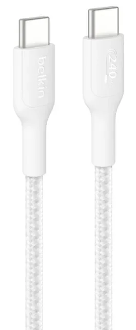 Belkin BoostCharge Pro USB-C -kaapeli, 240 W, 1 m, valkoinen