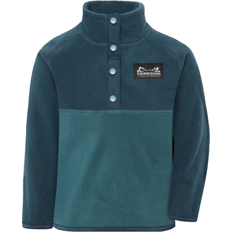 Didriksons Monte Kids' Half Button Mountain Blue - 110