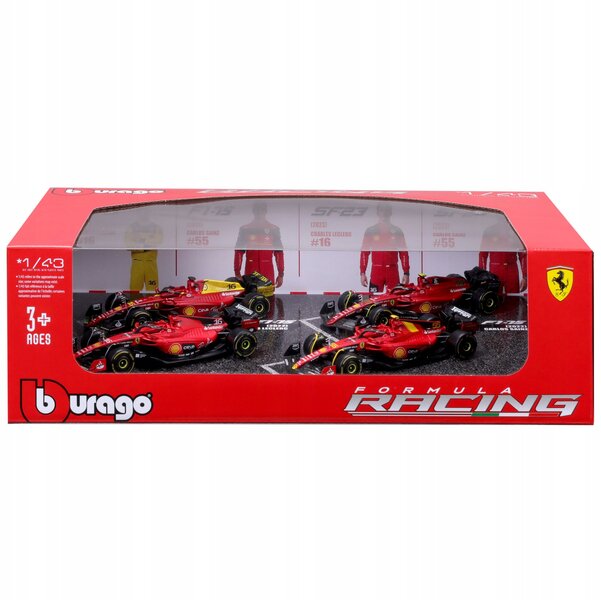 BBurago 1:43 Ferrari F1 Charles Leclerc Highlights Set (4-pack)