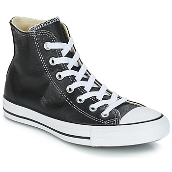 CONVERSE Korkeavartiset tennarit 'CHUCK TAYLOR ALL STAR LEATHER' musta / meleerattu valkoinen