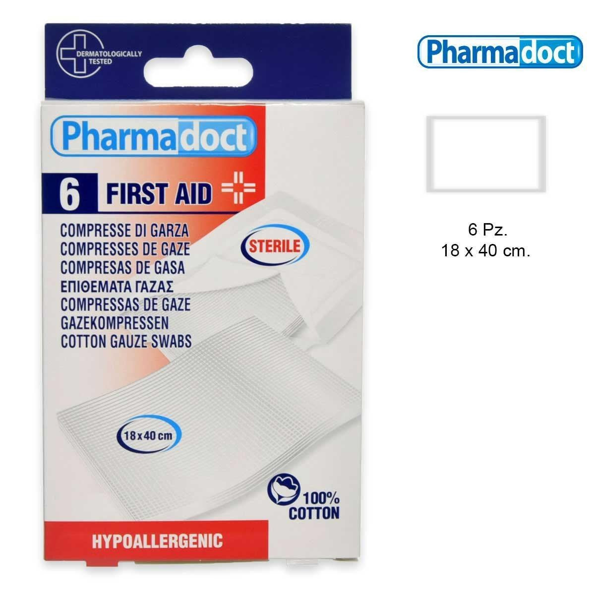 Pharmadoct 6 steriiliä sideharsotablettia 18 x 40 cm