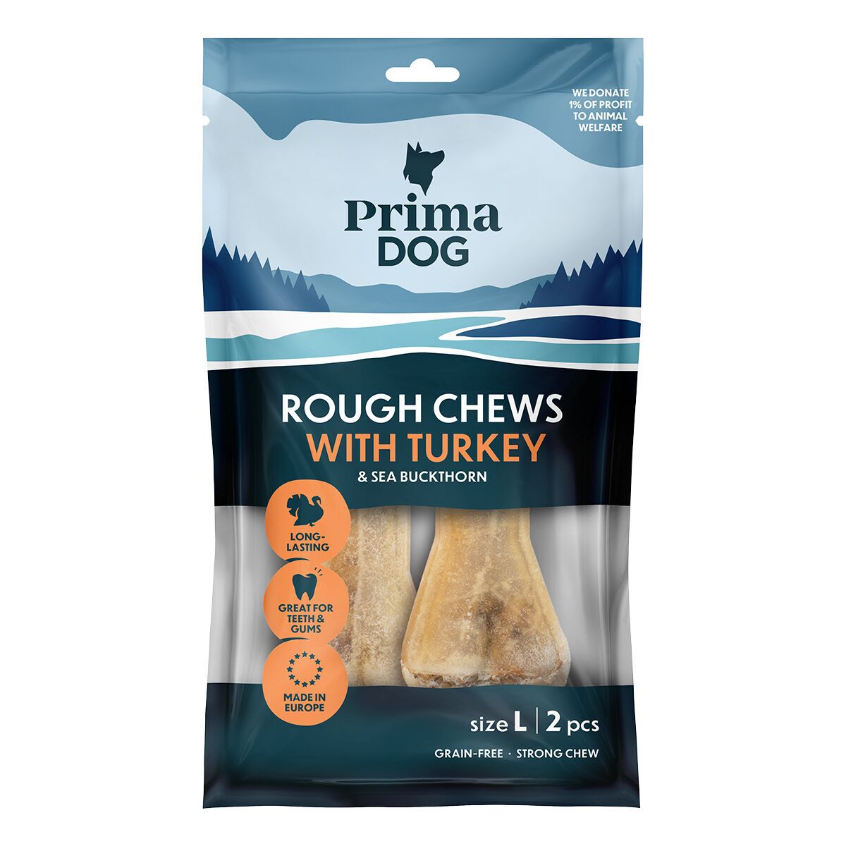 PrimaDog Rough Chews Kalkkuna-Tyrni
