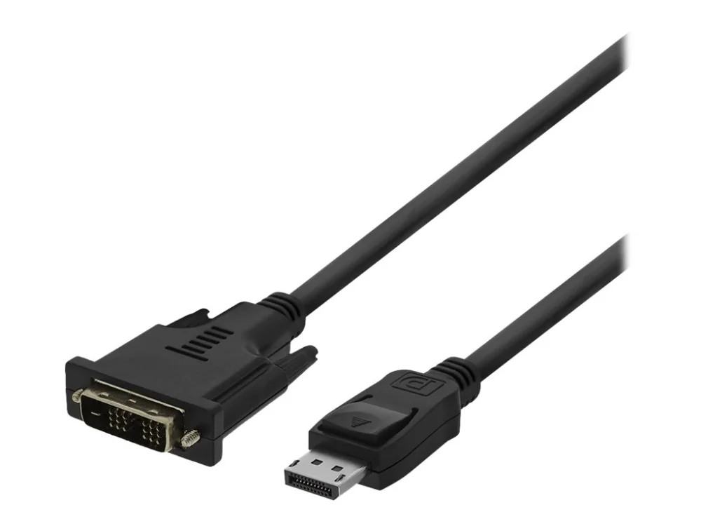 Deltaco DisplayPort – DVI-D Single Link -kaapeli, 2 m, musta