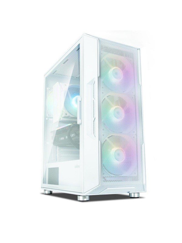 ZALMAN i3 NEO -miditornikotelo ikkunalla ja RGB-valaistuksella, valkoinen