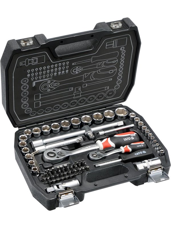 Yato YT-38782 SOCKET SET 1/2" 1/4" 72 PCS m