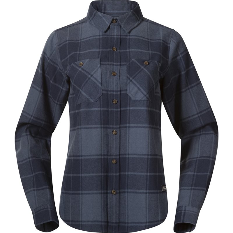 Bergans Nordmarka Flannel Shirt Women Granite Blue/Navy Blue Check - M