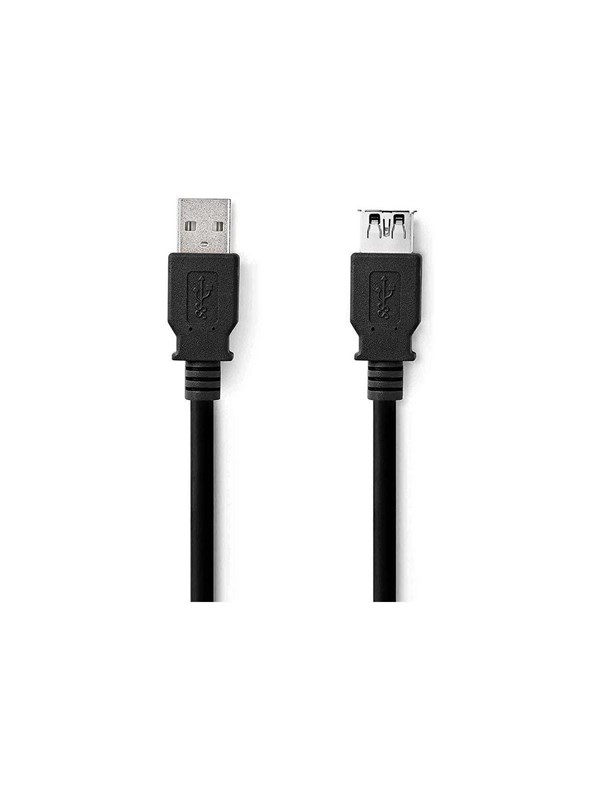 Nedis USB kaapeli | USB 3.2 Gen 1 | USB-A Uros | USB-A Naaras | 18 W | 5 Gbps | Niklattu | 1.00 m | Pyöreä | PVC | Musta | Label