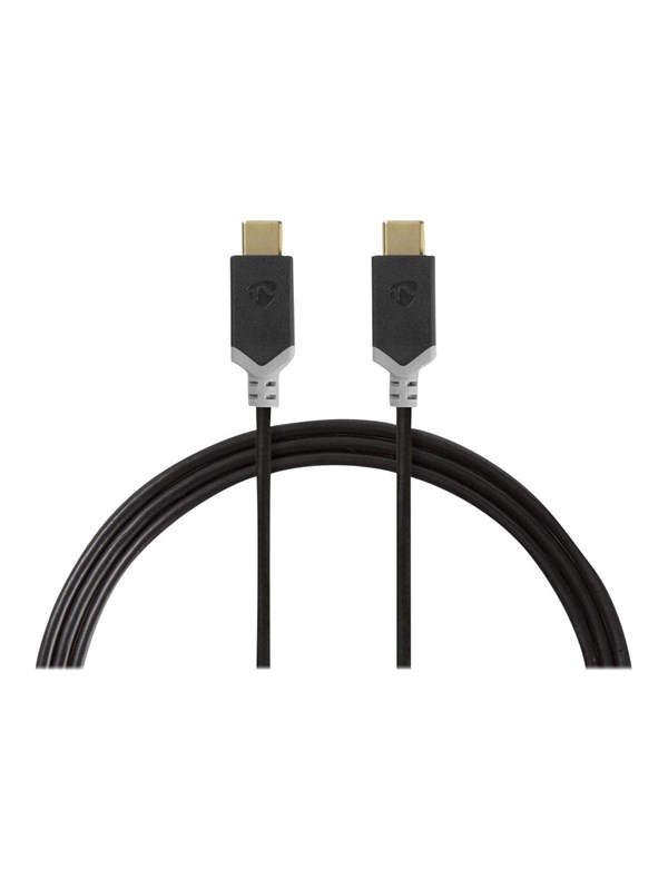 Nedis USB kaapeli | USB 3.2 Gen 1 | USB-CTM Uros | USB-CTM Uros | 60 W | 4K@60Hz | 5 Gbps | Kullattu | 2.00 m | Pyöreä | PVC | Antrasiitti | Laatikko