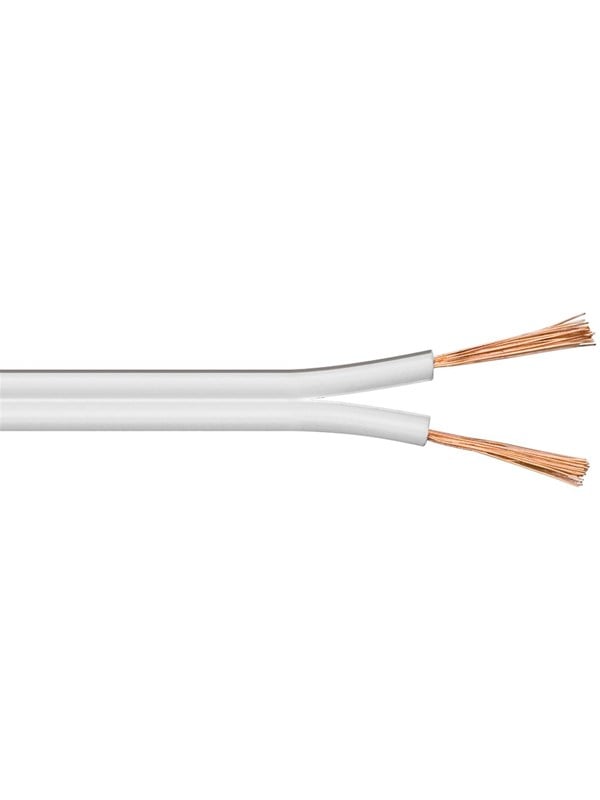 Goobay Högtalarkabel vit CCA 50 m rulle, tvärsnitt 2 x 4,0 mm2