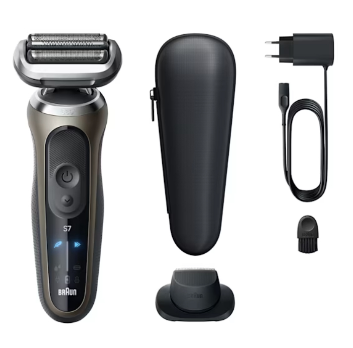 Braun Series 7 72-C1200s, Musta, Pronssi, Ruostumaton teräs, Painikkeet, Normaali, LED, AC/Akku, Sisäänrakennettu akku