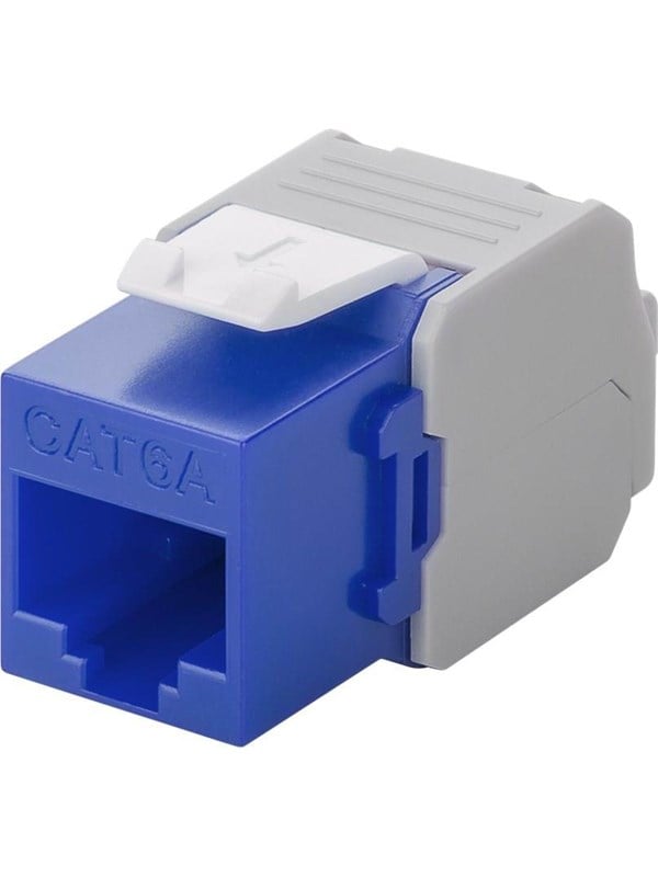 Goobay Keystone-modul RJ45 CAT 6A, UTP 16,5 mm bred, krokodiltyp, klämlist för verktygslös IDC-montering