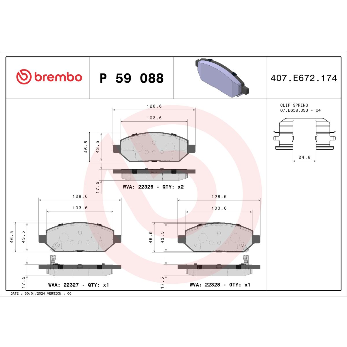 Jarrupalat, levyjarru BREMBO P 59 088