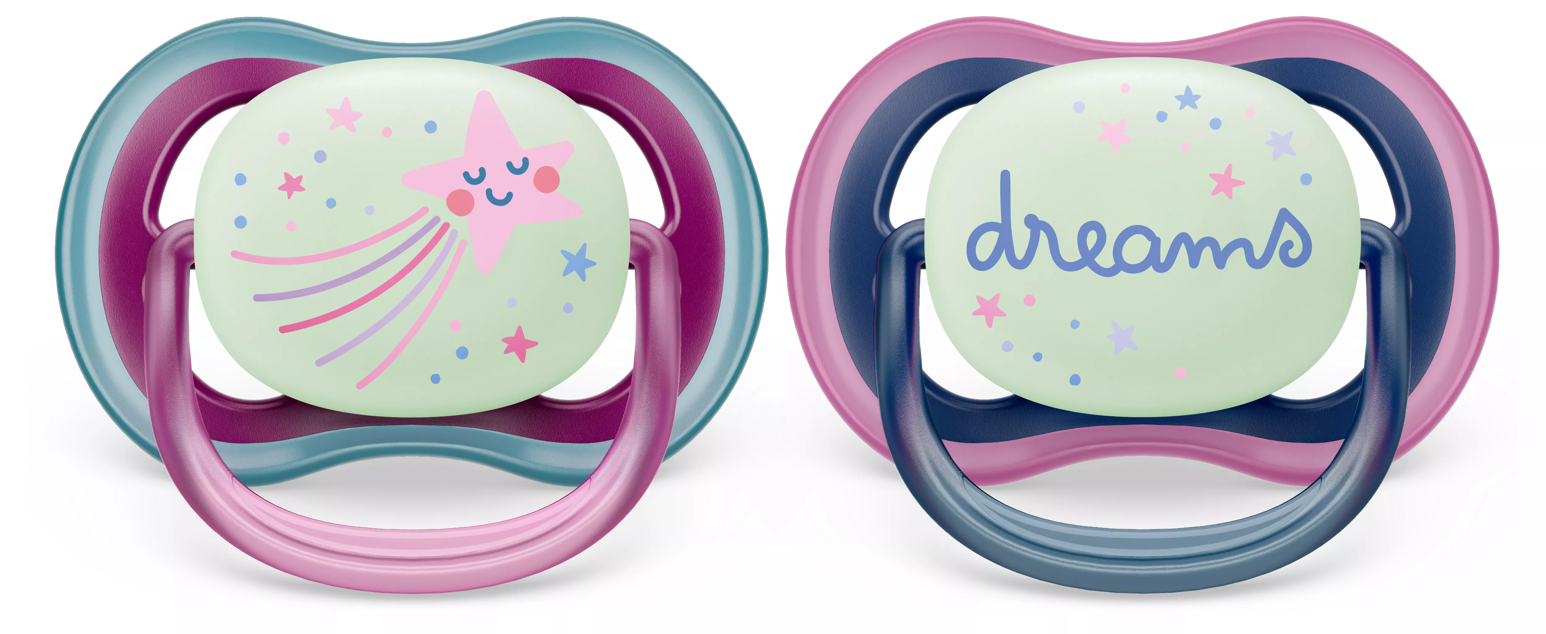 Philips Avent Ultra Air Night Time 6–18 kk Baby Girl Planet Star & Dream -tutit – 2 kpl