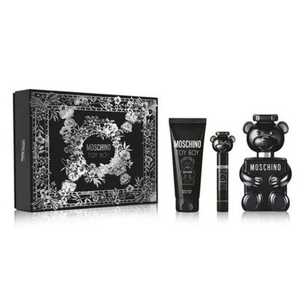 Moschino Toy Boy -lahjasetti miehille parfyymivesi 100 ml + vartalogeeli 100 ml + matkasuihke 10 ml