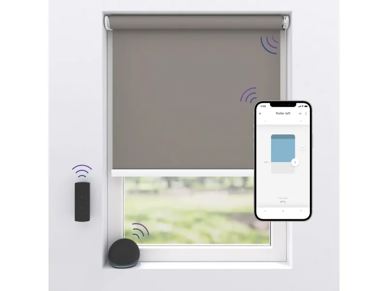 MotionBlinds Wireless Electric Black-Out Rollerblind 120x190cm - Grey