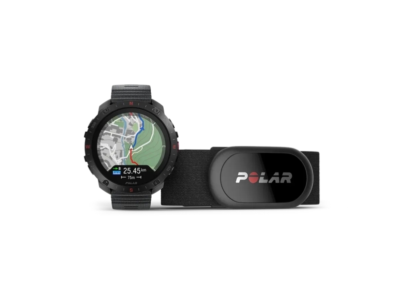 Polar Grit X2 Pro Premium Outdoor-urheilukello + Polar H10 sykevyö, musta/musta S-L