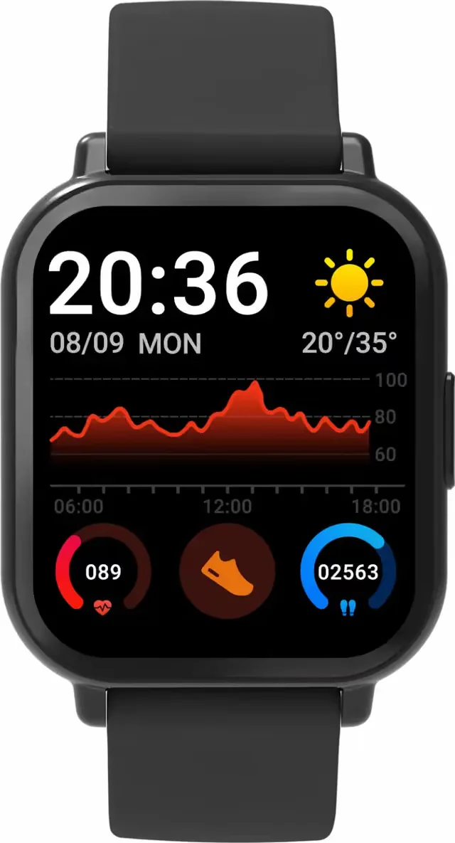 DENVER SWC-176B Black - Bluetooth Smart Watch with health sensors & call function