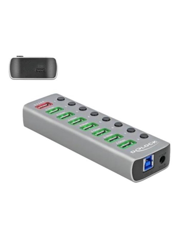 DeLOCK USB3.2 Gen1 Hub 7 Ports 1Fast Charging Port 1USBC PD 3 Port