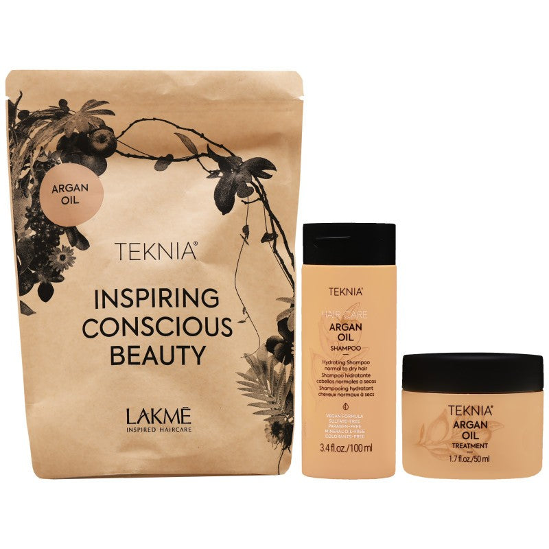 Lakme Teknia Argan Oil Arganöljyä sisältävä kosteuttava matkakoko, 100 ml + 50 ml