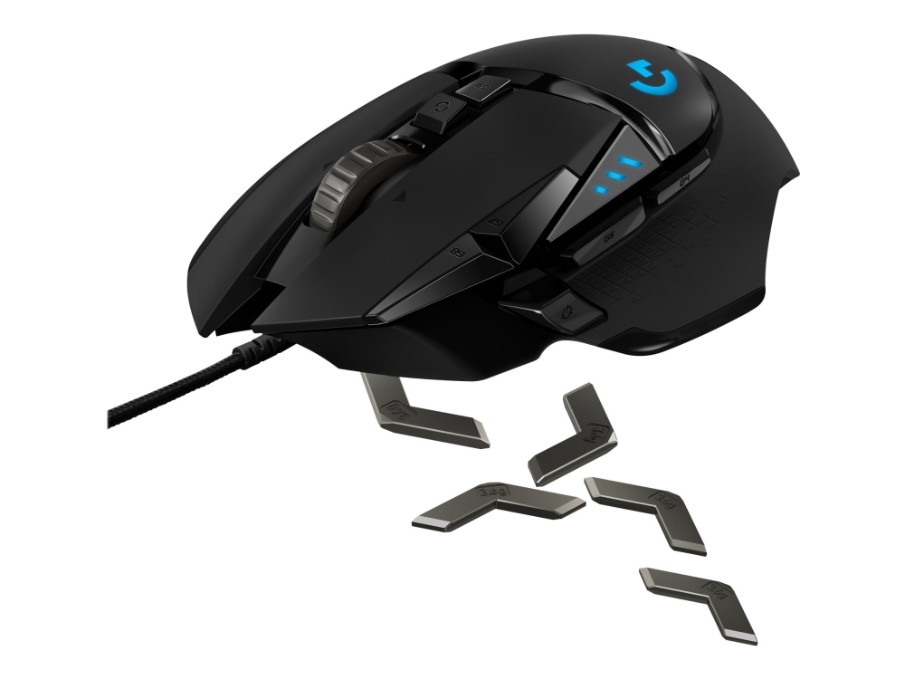 Logitech G Logitech G502 HERO, Oikeakätinen, Optinen, USB A-tyyppi, 25600 DPI, 1 ms, Musta