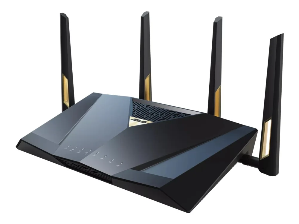 Asus RT-BE88U -reititin, Wi-Fi 7, BE7200, Dual-band, 10G SFP+ -portilla, musta, harmaa