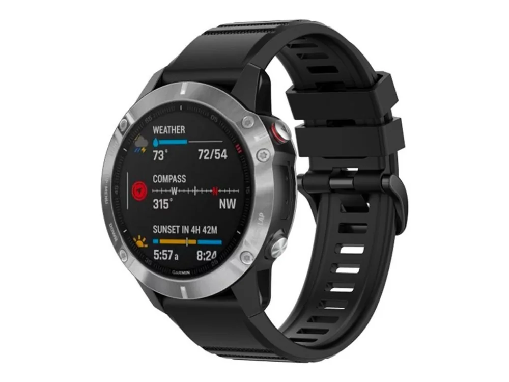 FIXED FIXSST-QF26MM-BK, Kellon hihna, Garmin, Garmin Descent Mk+J73:J832 Garmin Enduro Garmin Fenix 3 Sapphire Gray Leather Garmin Fenix 5X ..., Silikoni, 1 kpl