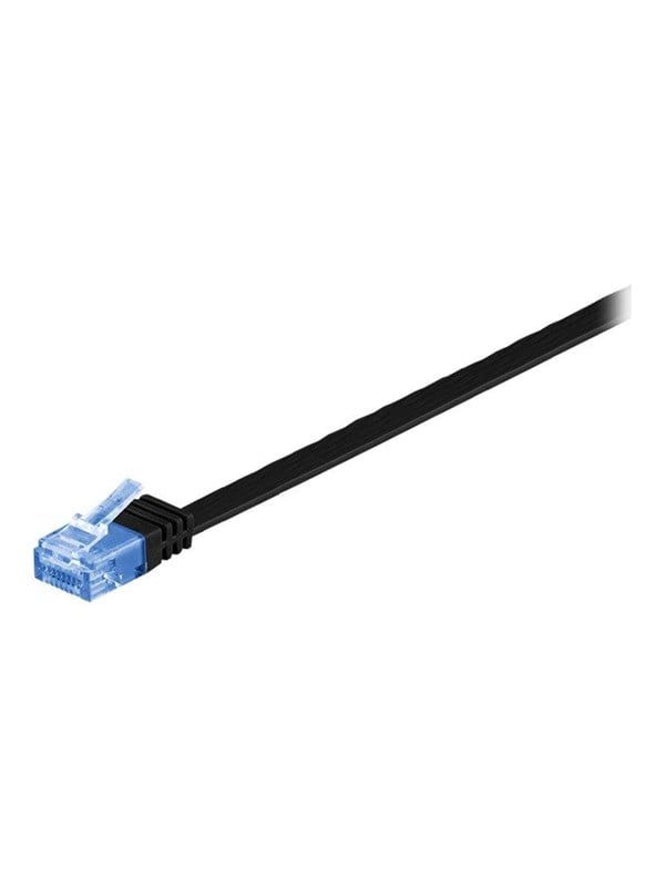 Pro LAN CAT 6A U/UTP flat - Musta - 15m