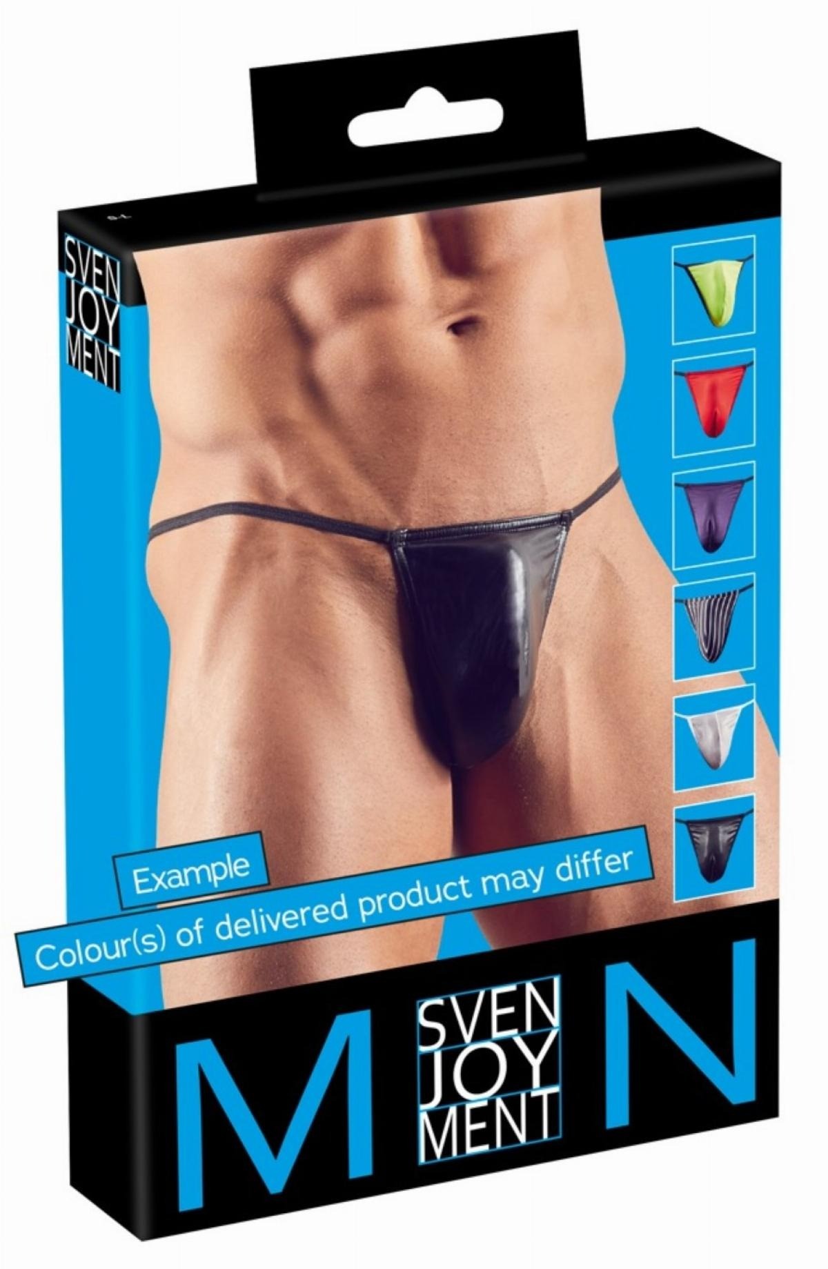 7 eri väristä ja materiaalista miesten stringiä koko S-L
