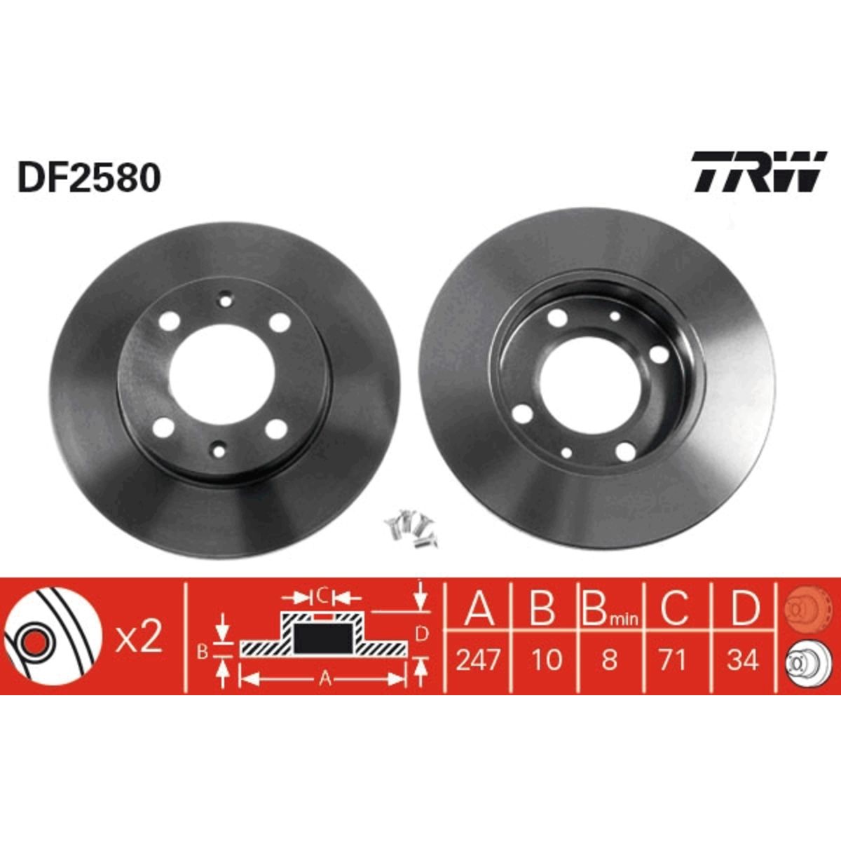 Jarrulevy TRW DF2580