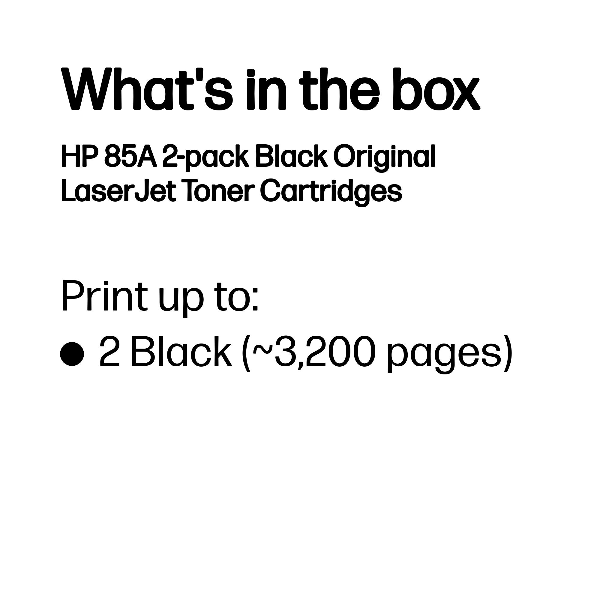 HP 85A CE285AD -laservärikasettipakkaus, musta, 2 kpl