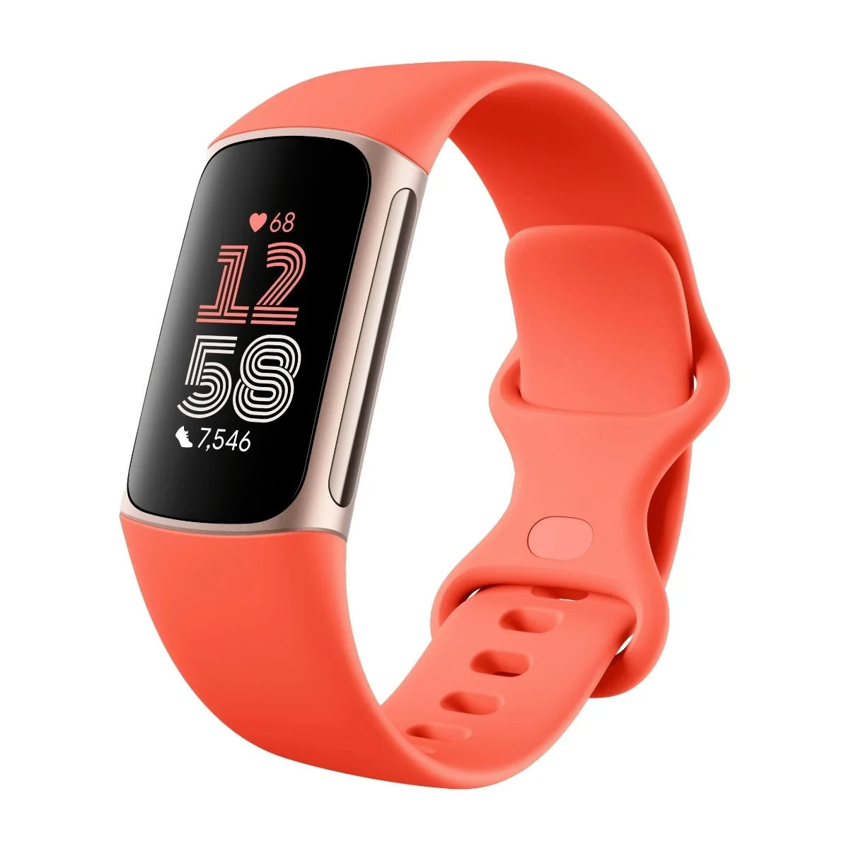 Fitbit Charge 6 aktiivisuusranneke, koralli / Shamppanja kulta alumiini