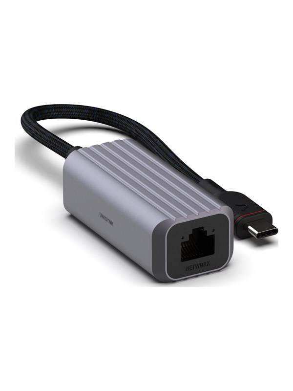 Unisynk USB-C to Gigabit Ethernet Adapter - Verkkoadapteri, Harmaa