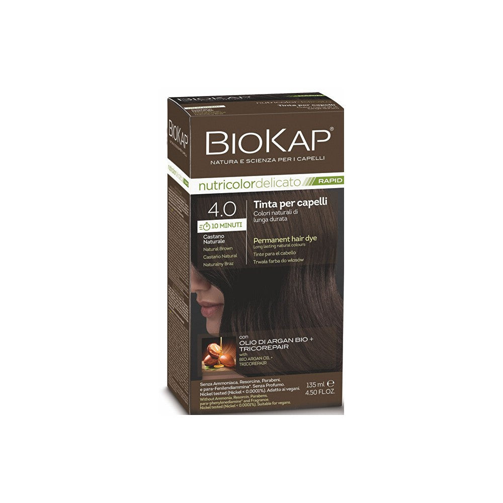 Biokap BIOKAP DELICATE RAPID hiusväri - 4,00 luonnollinen tummanruskea 135 ml