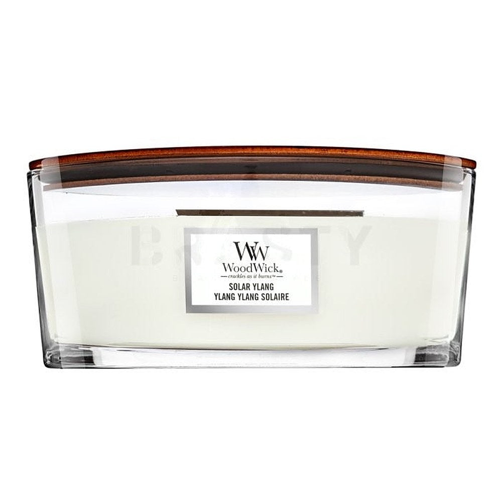 Woodwick Aurinkoenergialla toimiva ylang-tuoksukynttilävene 453g