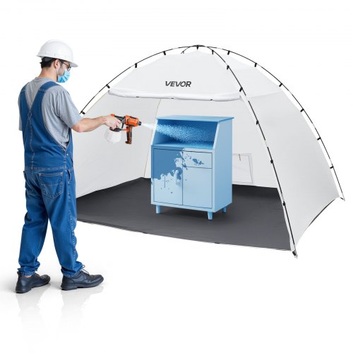 VEVOR Portable Paint Booth Tent, 32930 x 2300 x 1880mm Painting Tent Station, Spray Shelter with Built-in Floor & Mesh Screen, Large Space, Oxford Spray Painting Tents for Cupboard, Chairs, Tables