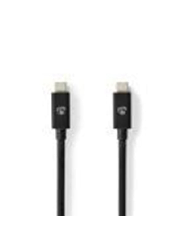 Nedis USB kaapeli | USB 4.0 Gen 3x2 | USB-CTM Uros | USB-CTM Uros | 240 W | 8K@60Hz | 40 Gbps | Niklattu | 1.00 m | Pyöreä | PVC | Musta | Label