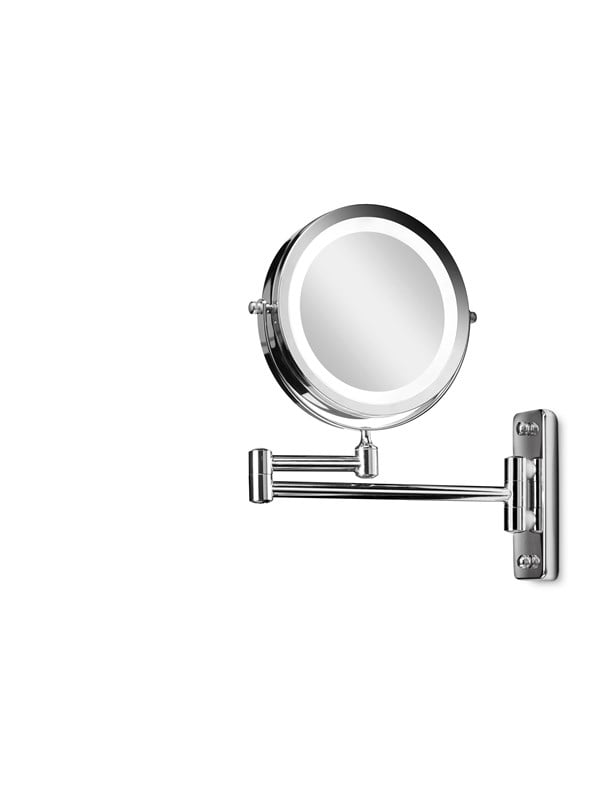 Gillian Jones LED Wall double sided mirror in silver x 10 magnifying