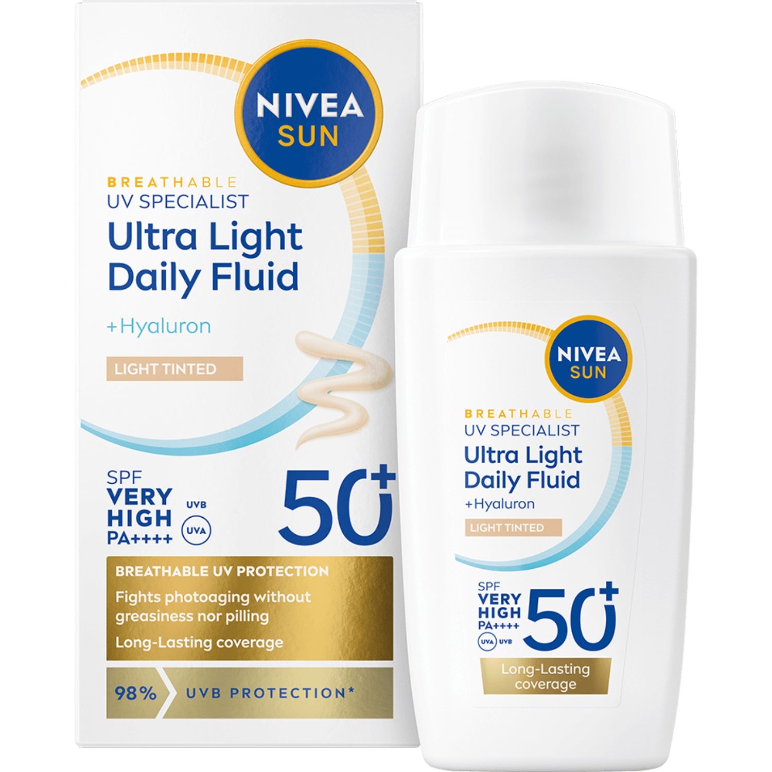 NIVEA SUN UV Face Specialist Ultra Light Daily Fluid, Light Tinted SPF 50+ 40 ml