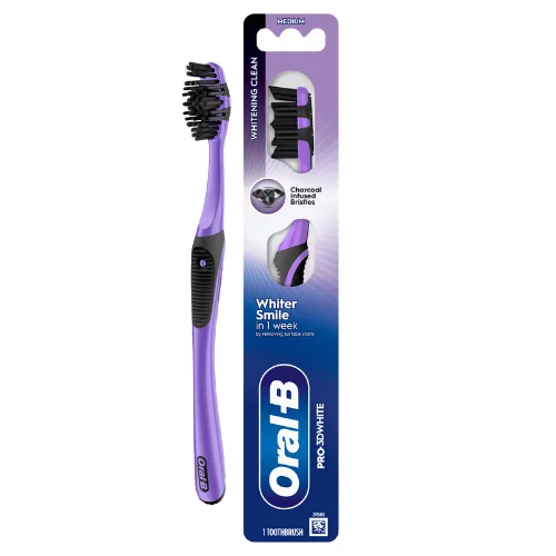 Oral-B Pro 3D White Medium Hammasharja Hiilellä Rikastetuilla Harjaksilla