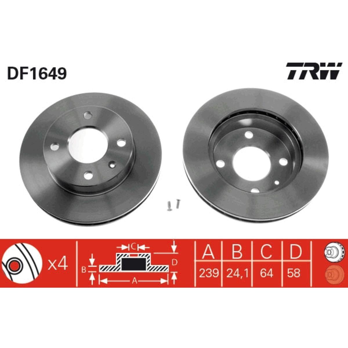 Jarrulevy TRW DF1649