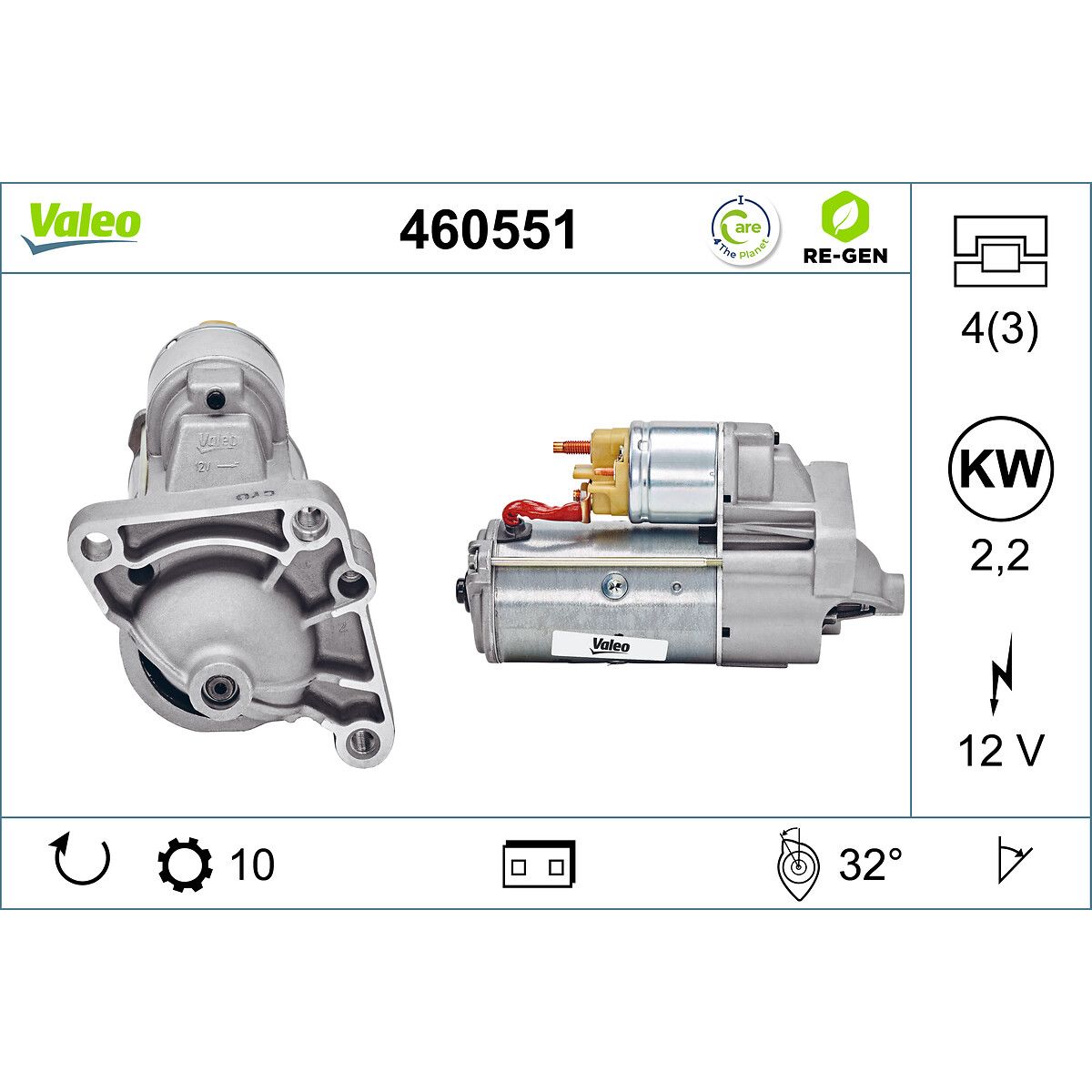 Käynnistysmoottori VALEO 460551