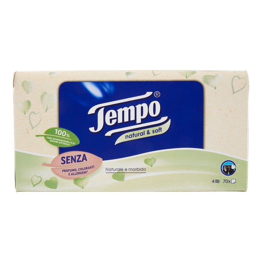 Tempo Natural&Soft nenäliinat, laatikko, 70 arkkia