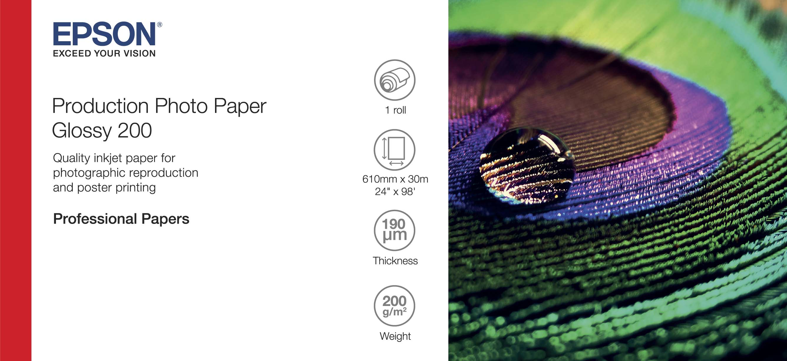 Epson Epson 24" Production Photo Paper Glossy 200g 30m C13S450371 Vastaa: N/A