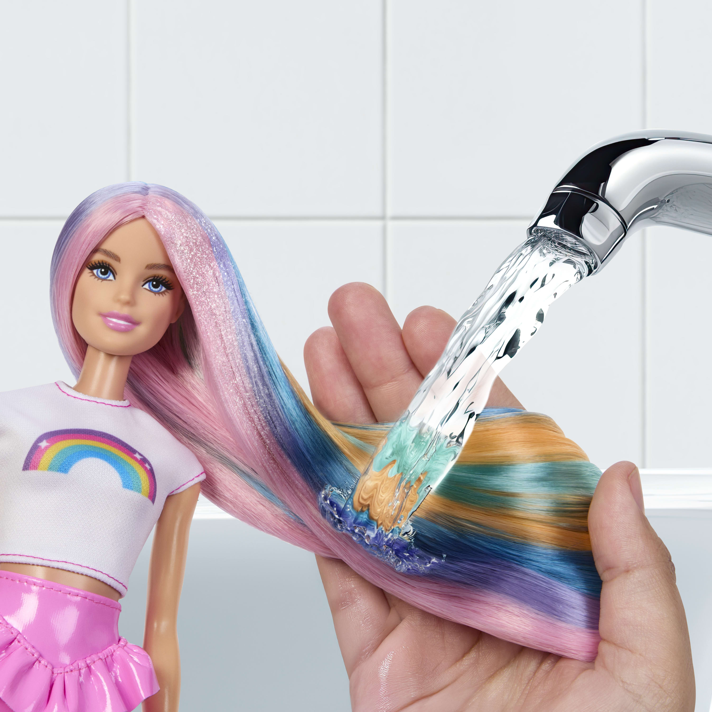 Barbie Rainbow Sparkle Hair Play -nukke