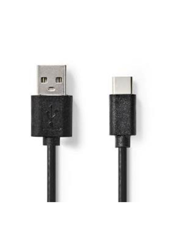 Nedis USB kaapeli | USB 2.0 | USB-A Uros | USB-CTM Uros | 5 W | 480 Mbps | Niklattu | 2.00 m | Pyöreä | PVC | Musta | Label