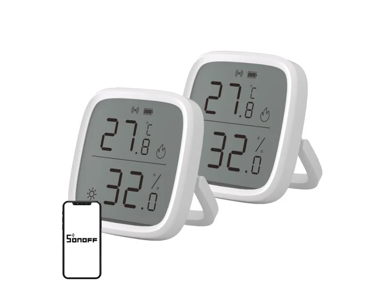 Sonoff SONOFF ZigBee SNZB-02D lämpötila- ja kosteusanturi, 2 kpl pakkaus